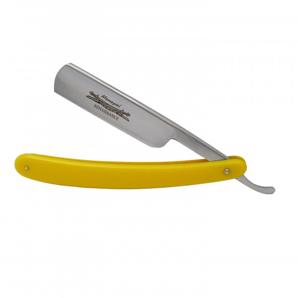 DACHS Germany® Rasiermesser 7/8'' mit halbhohler Gußstahlklinge und Kunststoffgriff gelb