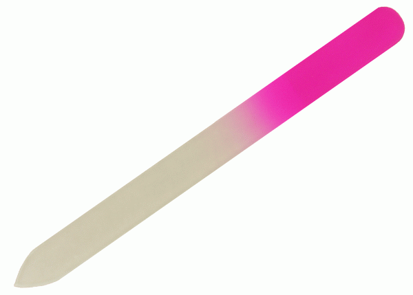 Glasnagelfeile spitz, sehr feine Körnung 14 cm lang pink