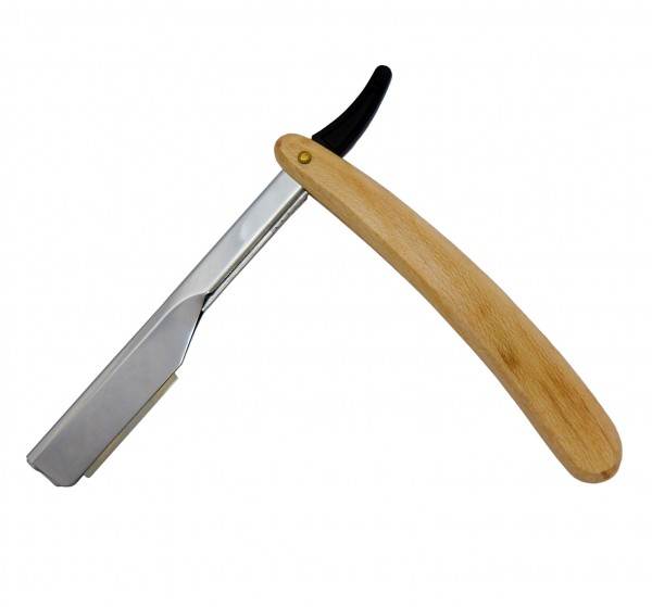 DACHS Germany® Einsteck Rasiermesser mit auswechselbarer Klinge und hellem Holzgriff